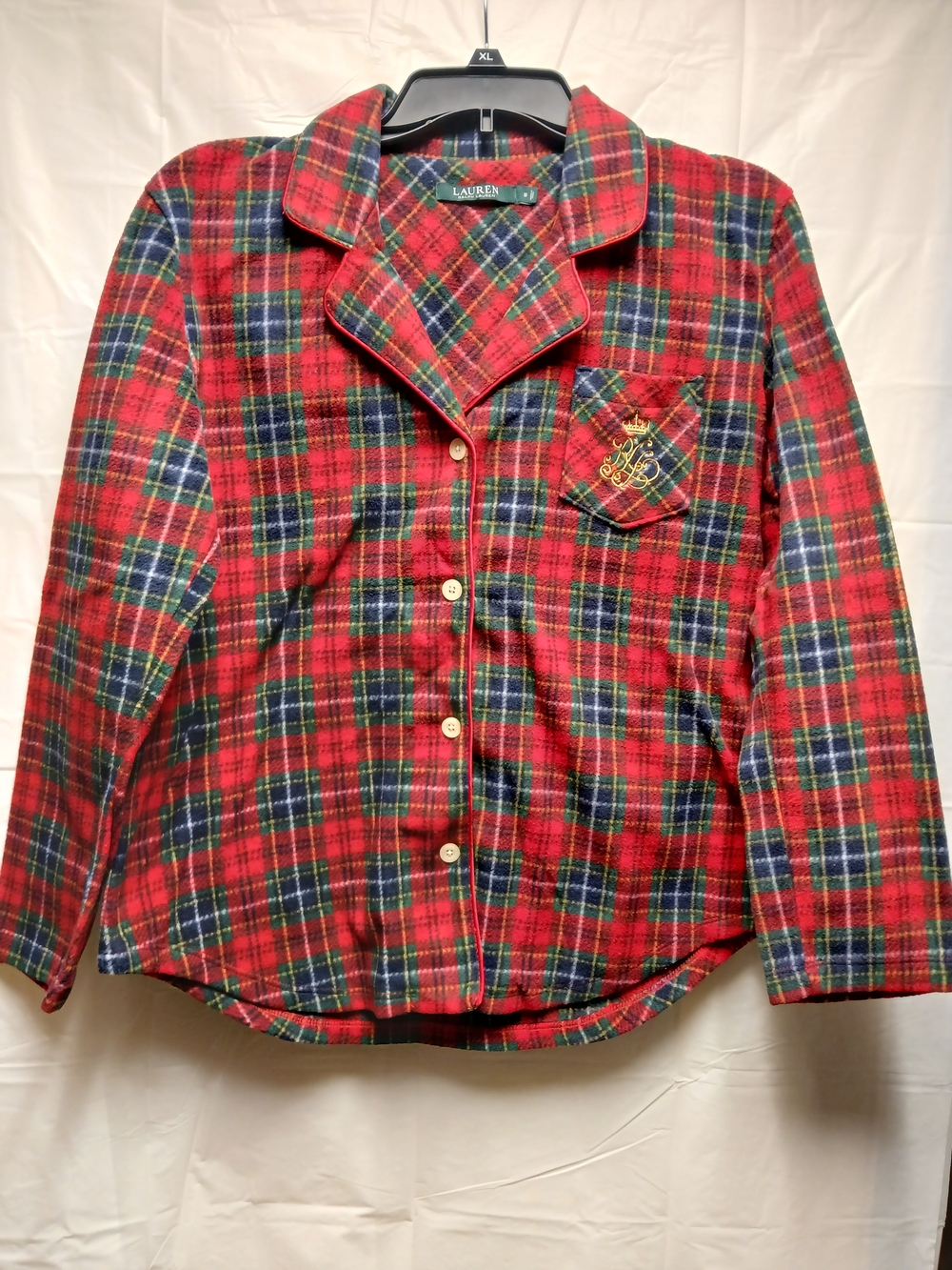Lauren Ralph Lauren Red Plaid Button-Front Pajama Shirt